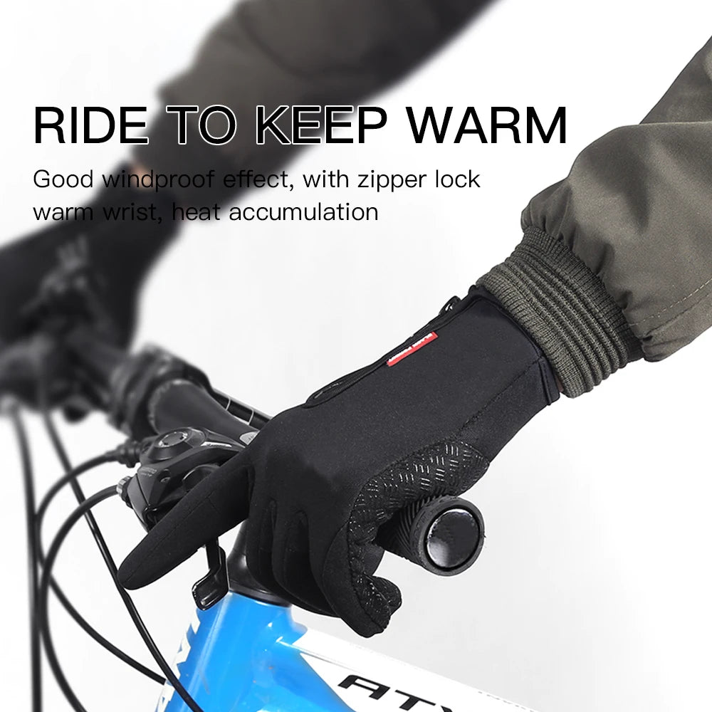 Unisex Sports Touchscreen Winter Thermal Warm Full Finger Gloves For Cycling Bicycle Bike Ski Outdoor Camping Hiking Motorcycle