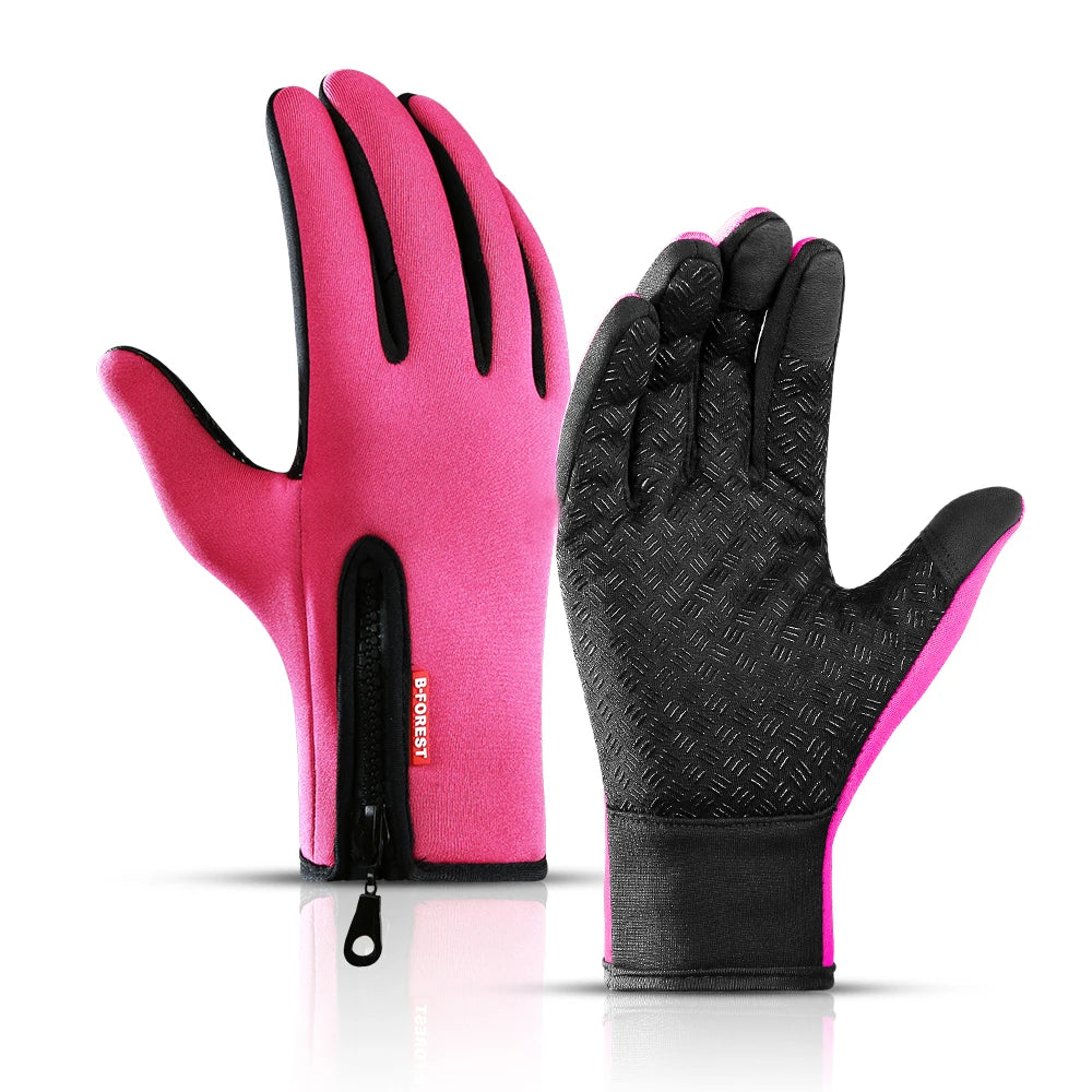 Unisex Sports Touchscreen Winter Thermal Warm Full Finger Gloves For Cycling Bicycle Bike Ski Outdoor Camping Hiking Motorcycle