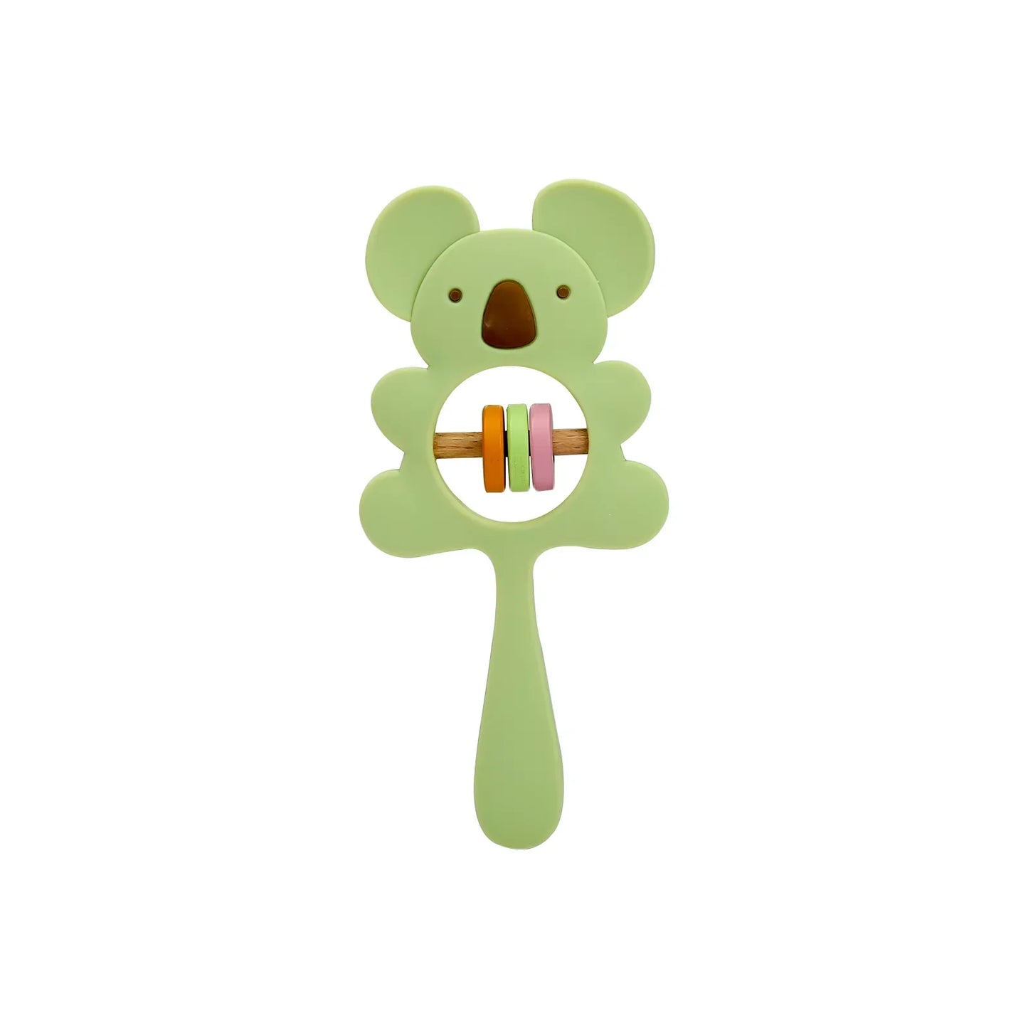 1PC Silicone Teether Koala Elephant Handbells Rattles BPA Free Rodents Teething Necklace Food Grade Infant Chewable Baby Toys