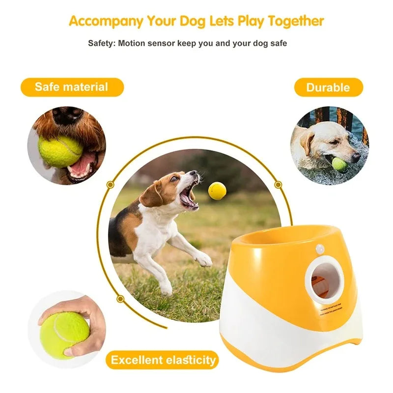 Dog Tennis Ball Launcher Dogs Chase Automatic Toys Automatic Fun Interactive Machine Fun Interactive Catapult Throw Rechargable