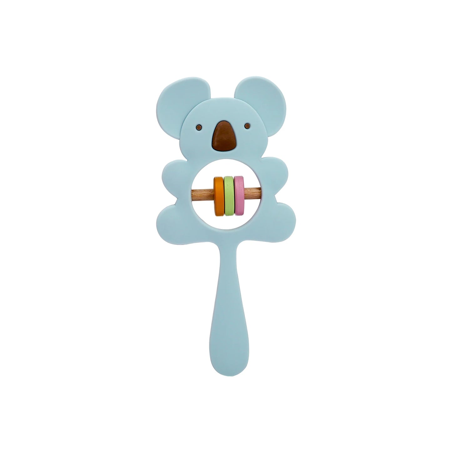 1PC Silicone Teether Koala Elephant Handbells Rattles BPA Free Rodents Teething Necklace Food Grade Infant Chewable Baby Toys