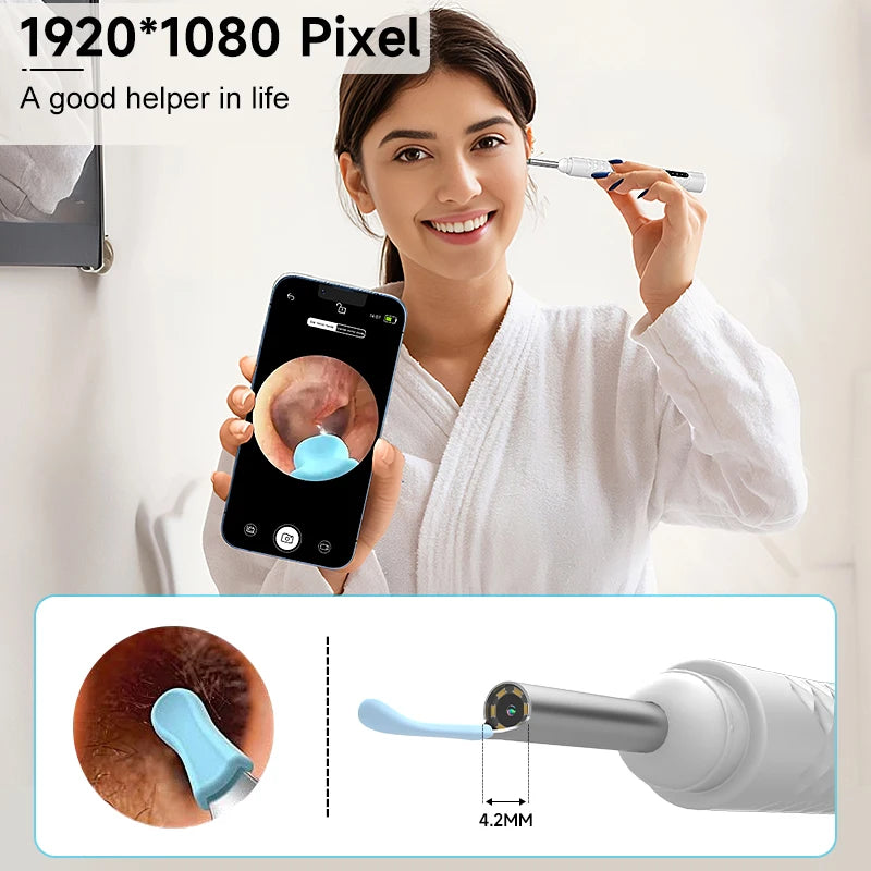 WIFI Visual Otoscope HD1080P 4.2MM Mini Camera Ear Sticks Earpick Ear Cleaner Wireless Endoscope Health Care For Iphone Android