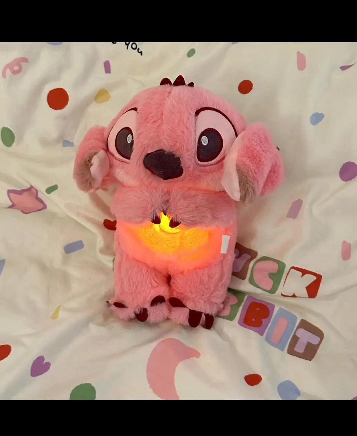 Kawaii Stitch Plush Doll Baby Sleeping Companion Sound Soothing Musical  Kawaii With Air Bag and Light Doll Breathing Toys Gifts